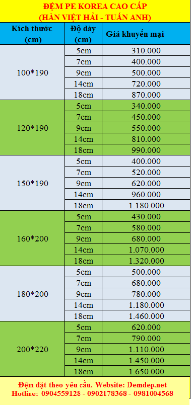 Đệm PE - Demdep.net